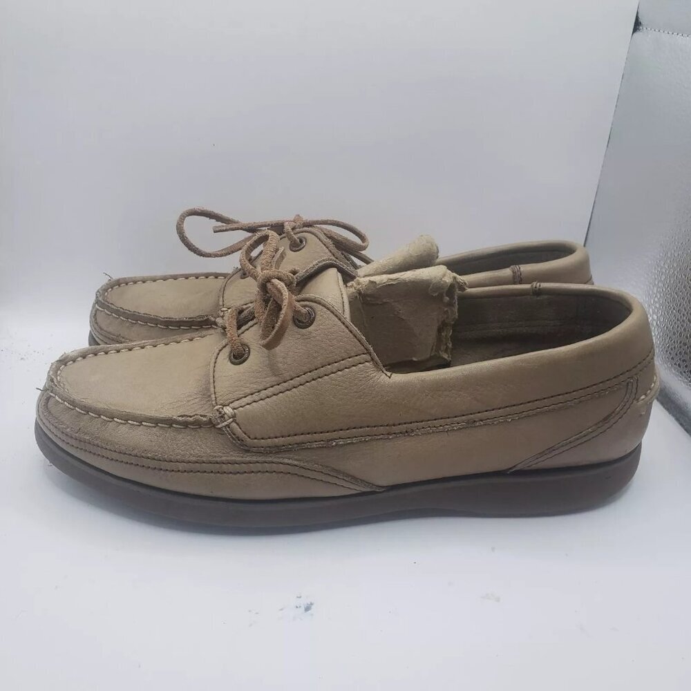 VTG Levis Tan‎ Leather Deck Boat Docksiders shoes Size Mens 9.5 D